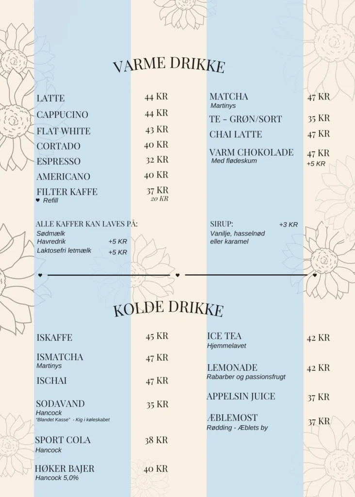 Varme og kolde drikkevarer på Maries